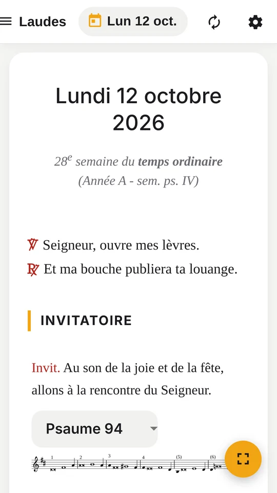 Les laudes du jour